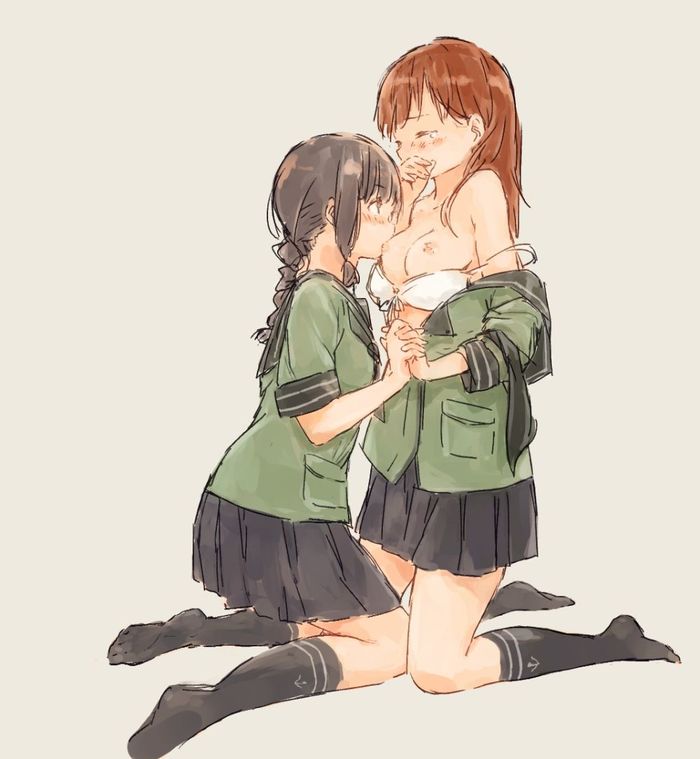 Torpedo cruisers - NSFW, Kantai collection, Ooi, Kitakami, Yuri, Anime art, Anime