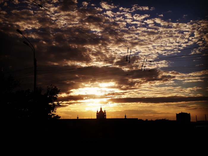 Smolny at sunset. - My, Saint Petersburg, Sunset, The photo