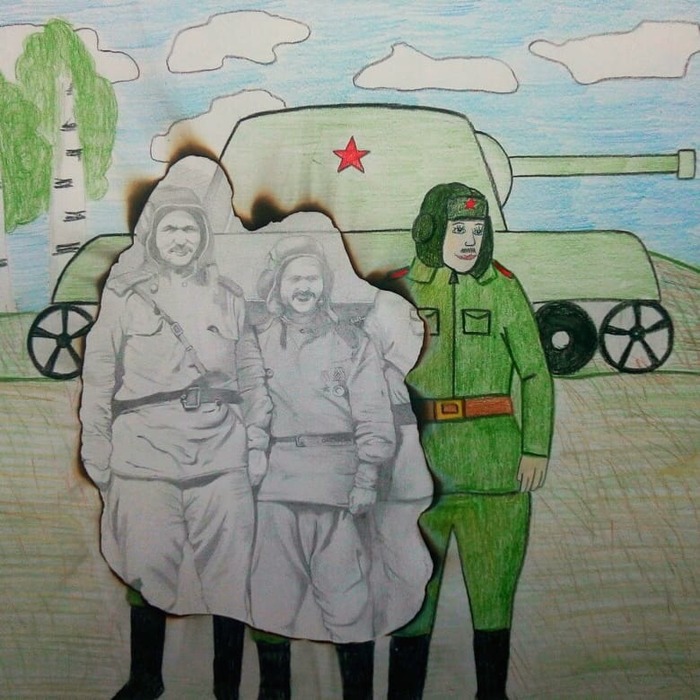 Three Comrades - My, Art, Drawing, Pencil drawing, Colour pencils, Pencil, Creation, Illustrations, friendship, Longpost