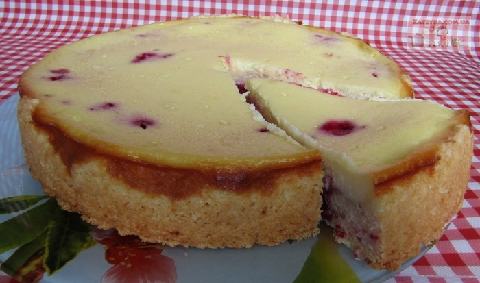 Shortcake with raspberries in sour cream filling - My, Recipe, Video recipe, Shortcrust pastry, Pie, , Video