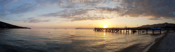 Sunset. - My, The photo, Панорама, Sunset, Landscape, Sea, Kabardinka, Краснодарский Край