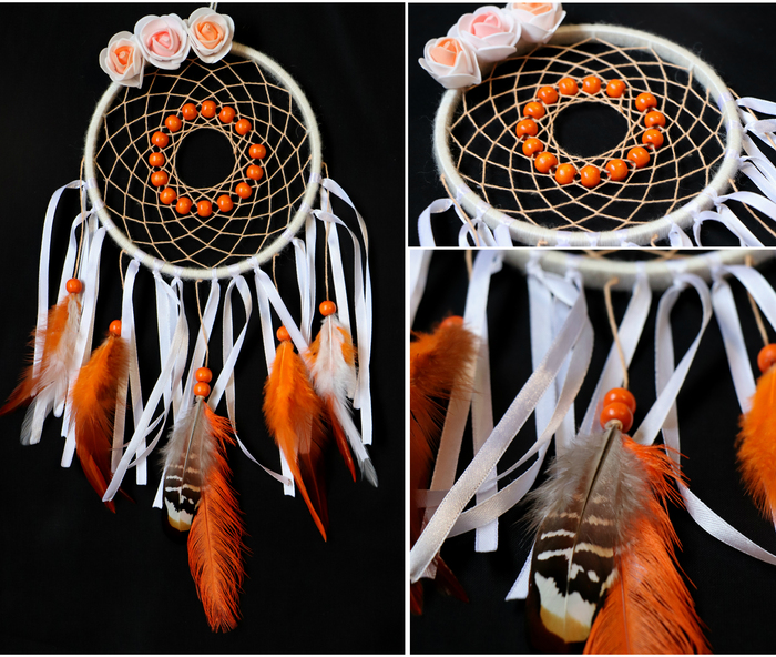 Friday flower dream catchers - Needlework without process, With your own hands, Needlework, Dreamcatcher, My, Friday tag is mine, My, Longpost