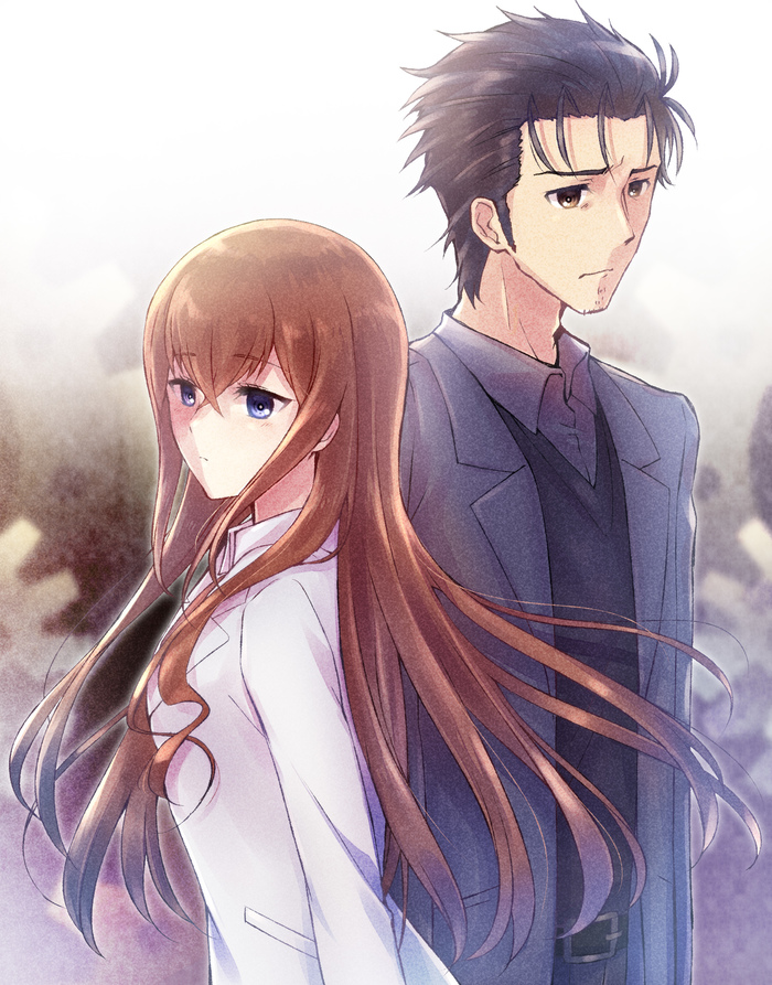   , Anime Art, Steins Gate, Kurisu Makise, Okabe Rintaro,  