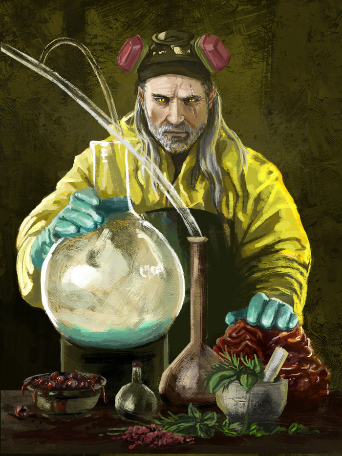 Geralt White/Walter of Rivia - Geralt of Rivia, Witcher, Walter White, Breaking Bad, Crossover, Art, , Crossover