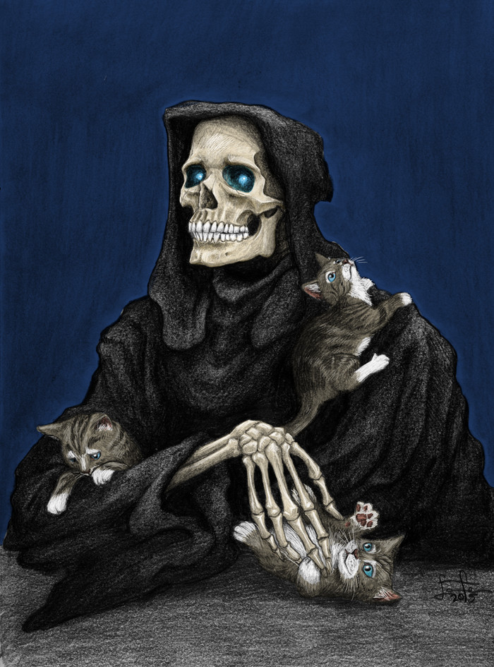 CATS. - Art, Terry Pratchett, Flat world, The Grim Reaper, cat