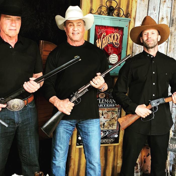 Three Amigos - Sylvester Stallone, Arnold Schwarzenegger, Jason Statham, The photo, Instagram