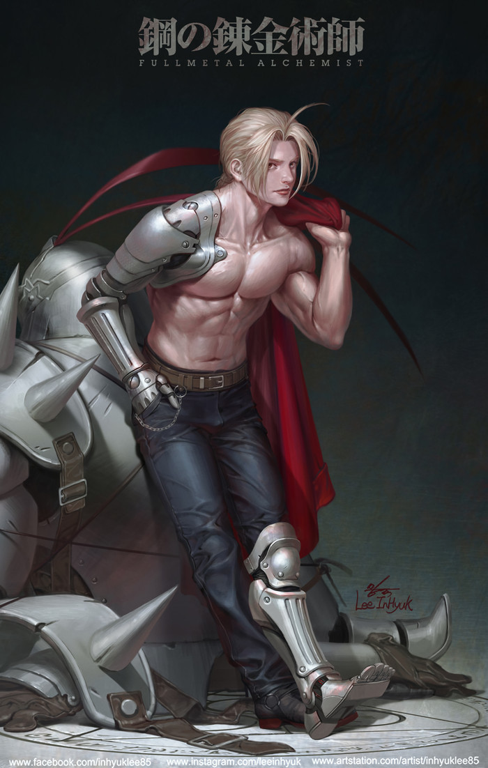 Elric Bros - In-Hyuk Lee, Art, Biesenen, Fullmetal alchemist, Anime, Anime art, Edward elric, Muscle, Longpost