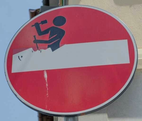 Street art on signs - Signs, Street art, Pinterest, A selection, Longpost, Road sign