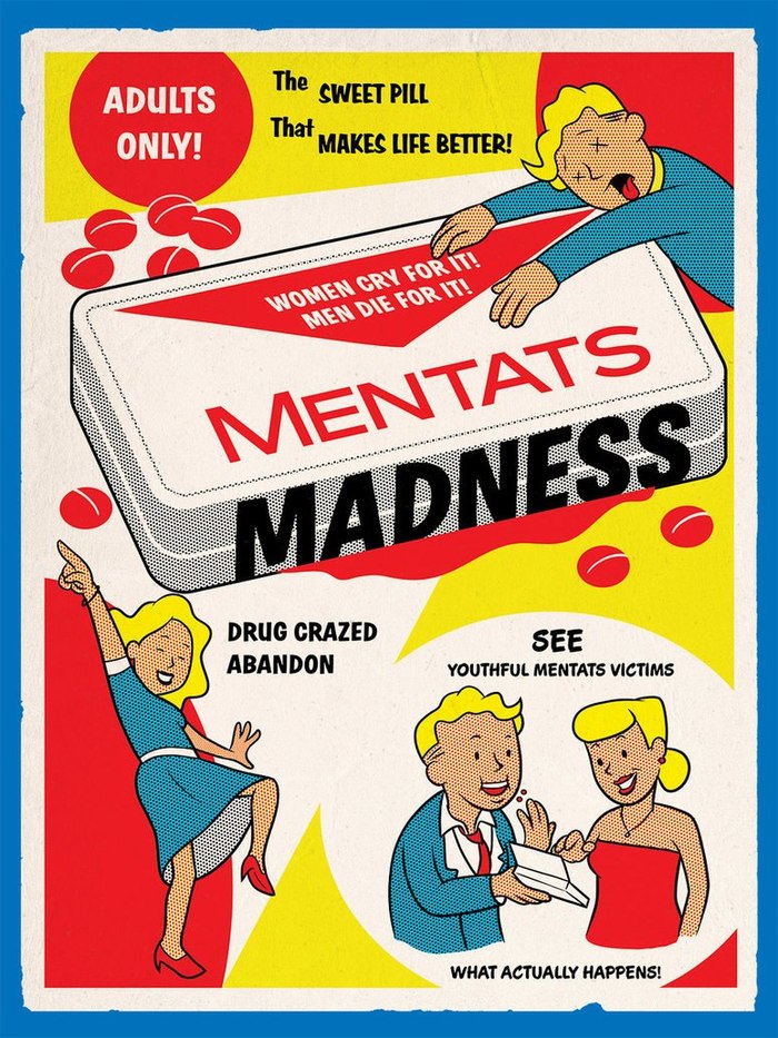 Advertisement for the Mentats - Addiction, Drugs, Fallout, Advertising, Art, , Games, Computer games