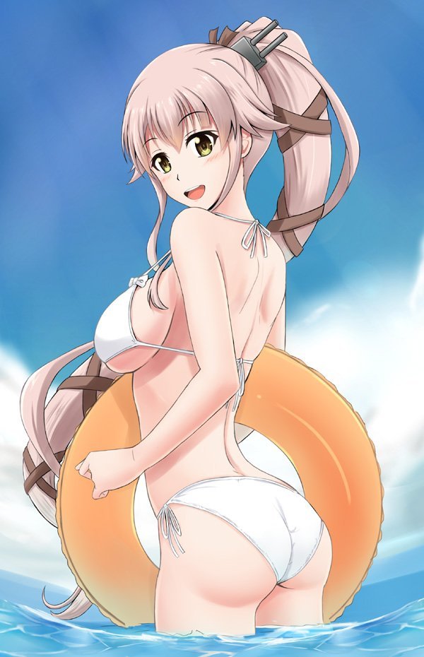 Yura - Kantai collection, Yura, Anime, Anime art, Swimsuit, 