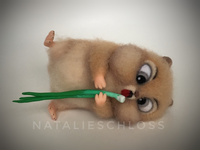 The same hamster. - Hamster, Needlework without process, Dry felting, My, Hobby
