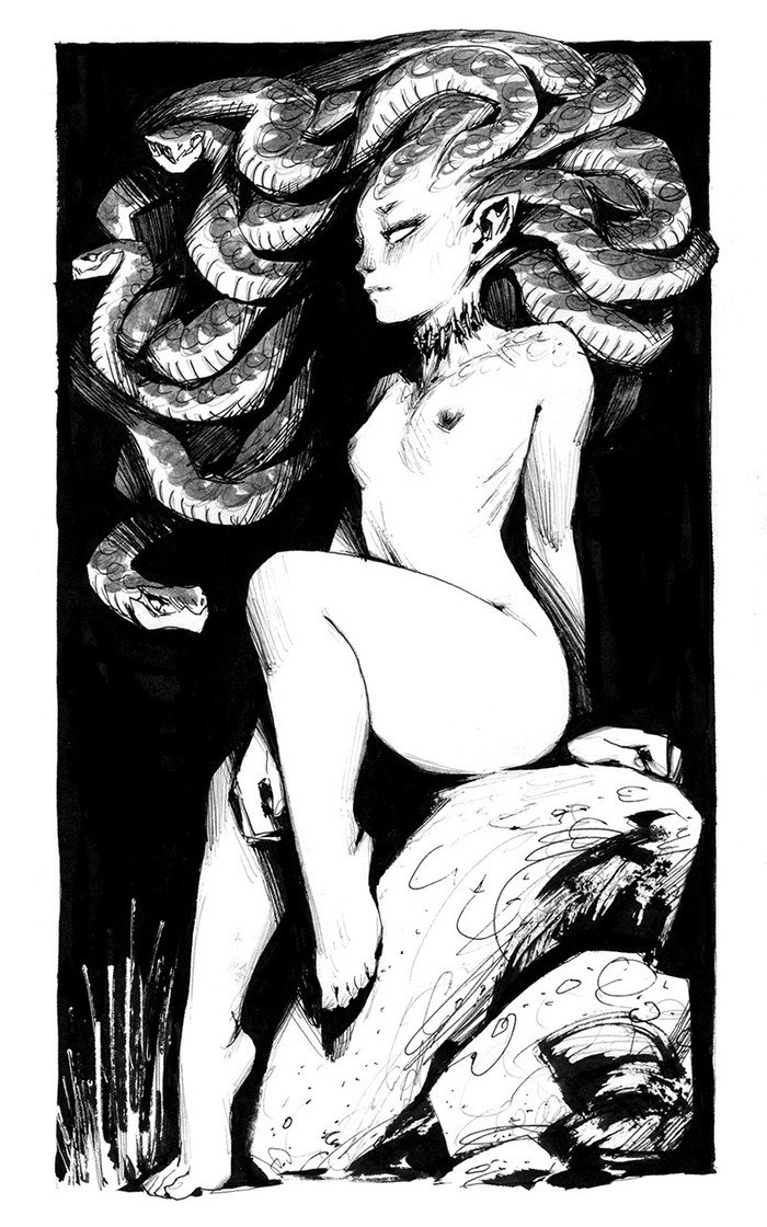 The Watcher - NSFW, Art, Girls, Medusa Gorgon, 