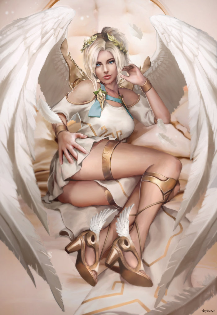 Mercy Winged Victory Art Арт, Overwatch, Mercy, Clayscence Art.
