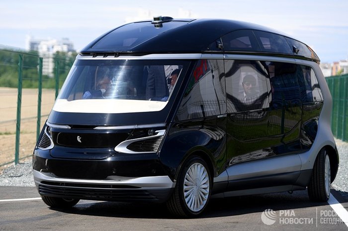 Kamaz presented an unmanned electric bus Shuttle in Kazan - Auto, Motorists, Electric bus, Kamaz, Autopilot, 2018 FIFA World Cup, Kazan, Риа Новости, Video, Longpost