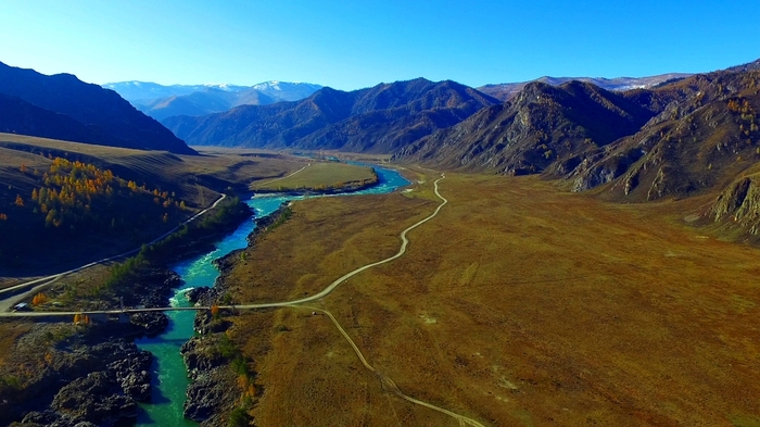 Mountain Altai. Oroktoy bridge and Tyldykpen rapids on the Katun river. - My, Altai, Mountain Altai, Oroktoi Bridge, Katun, Katun River, Video, Altai Republic