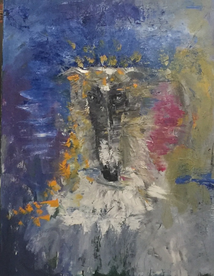 Russian borzoi - My, Animals, Painting