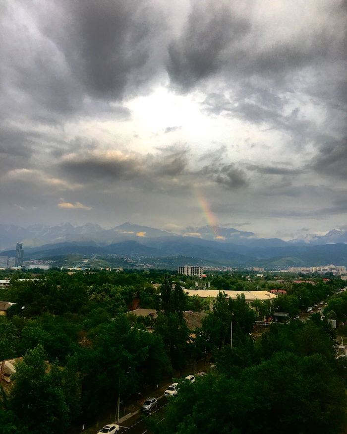 Somewhere in the mountains a pot of gold is hidden - The photo, My, Almaty, Almaty mountains, Kazakhstan, Rainbow