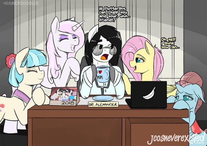 Girls and medical care - My little pony, Fluttershy, Fleur Dis Lee, Ocellus, Original character