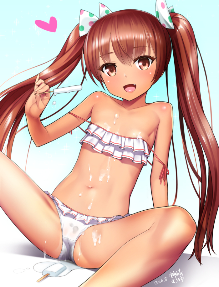 Libeccio & Ice-cream - NSFW, Kantai collection, Libeccio, Ice cream, Summer, Etty, Anime art, Anime