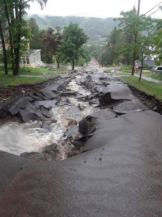 Street in Michigan after heavy rains - Michigan, Flood, Rain, The street