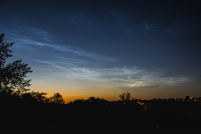 Серебристые облака в Чебоксарах прошлой ночью