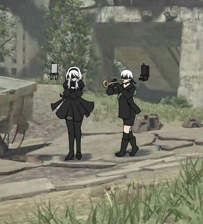 Android with trumpet. - NIER Automata, , Mr. Piper