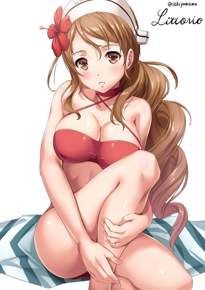 Littorio (Artist: Sakiyamama) - Kantai collection, Anime, Anime art, Littorio, Swimsuit, Sakiyamama