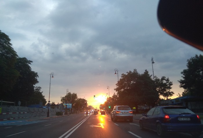 nuclear sunset - Car, No filters, Warsaw, Photo on sneaker, Sunset, My