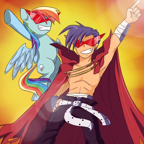 Cupcakes... cupcakes flow in our veins! - My little pony, Gurren lagann, Magma, , Longpost, MLP crossover, Crossover, Anime, PonyArt