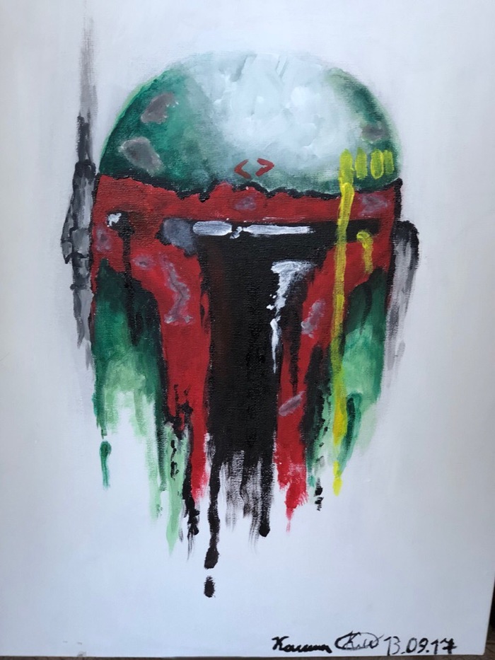 Painting Boba Fett - My, Painting, Acrylic, , Star Wars