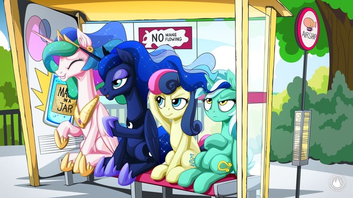   ,     My Little Pony, Ponyart, Princess Celestia, Princess Luna, Bon Bon, Lyra Heartstrings, Mysticalpha