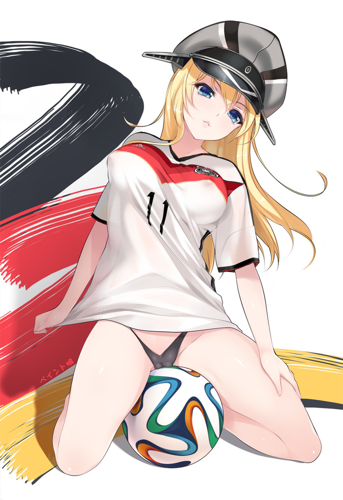 Bismarck - NSFW, Kantai Collection, Bismarck, Футбол, Anime Art, Аниме