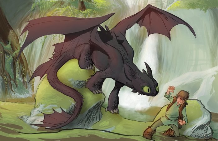 Encounter - Art, How to train your dragon, Hiccup, Toothless, Night fury, The Dragon