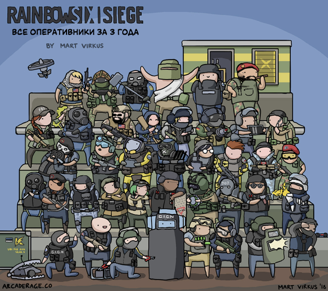 All Rainbow Six: Siege operators in one picture - Arcade rage, Tom clancy's rainbow six siege, Mart Virkus, Operatives