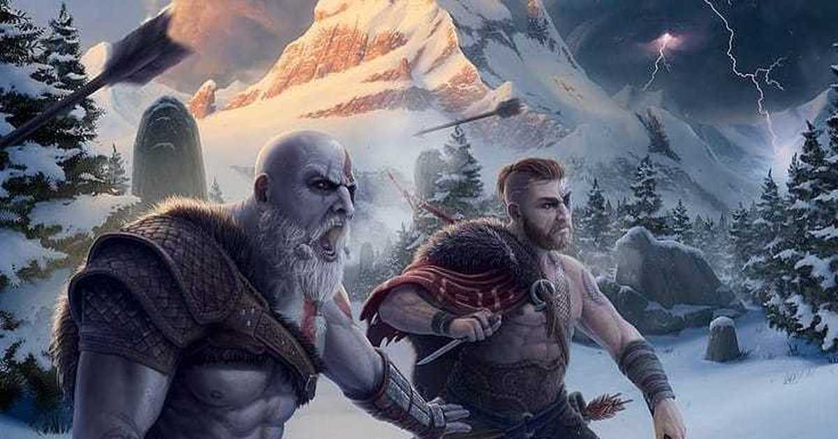 Год оф рагнарек на пк. Тюр и Кратос. God of War Кратос и Атрей. Кратос God of War 4. God of War 4 Атрей.