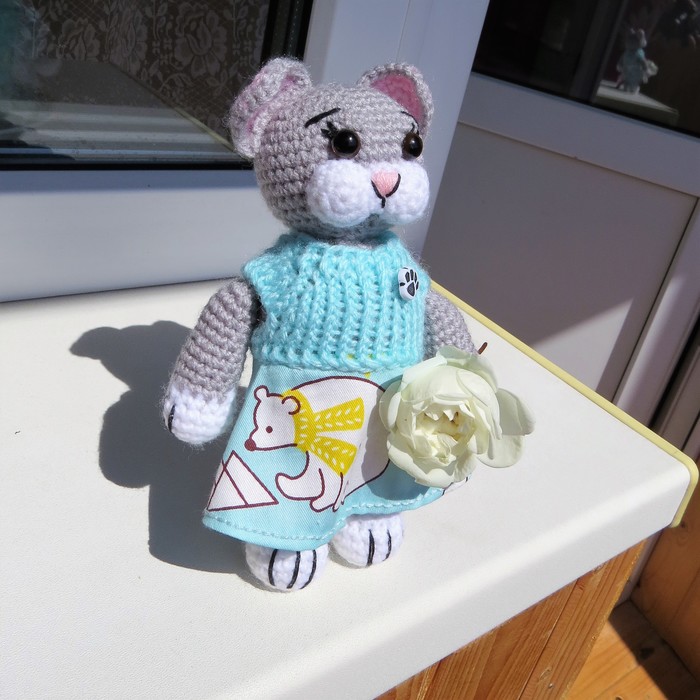 Cat Katerina - My, Longpost, Knitting, Crochet, Needlework, Needlework without process, Knitted toys, , cat