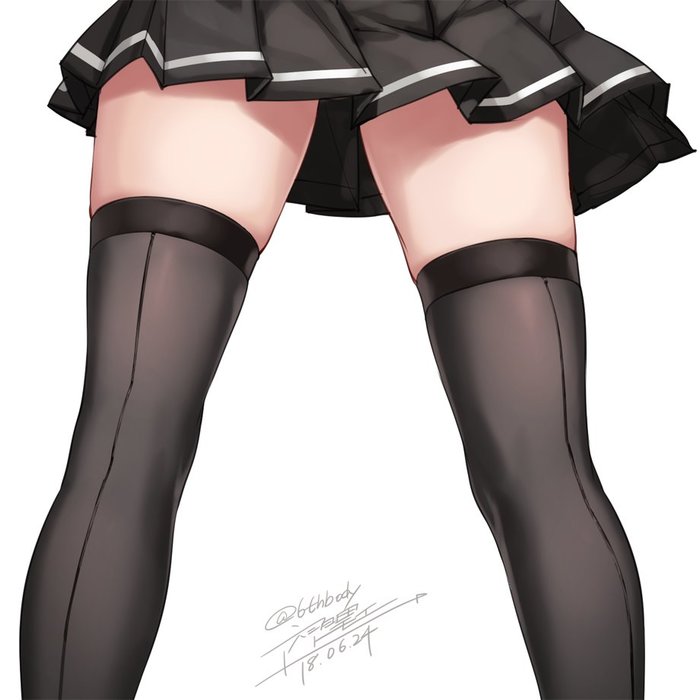 Arashi - Kantai Collection, Arashi, Аниме, Anime Art, Zettai Ryouiki, Чулки