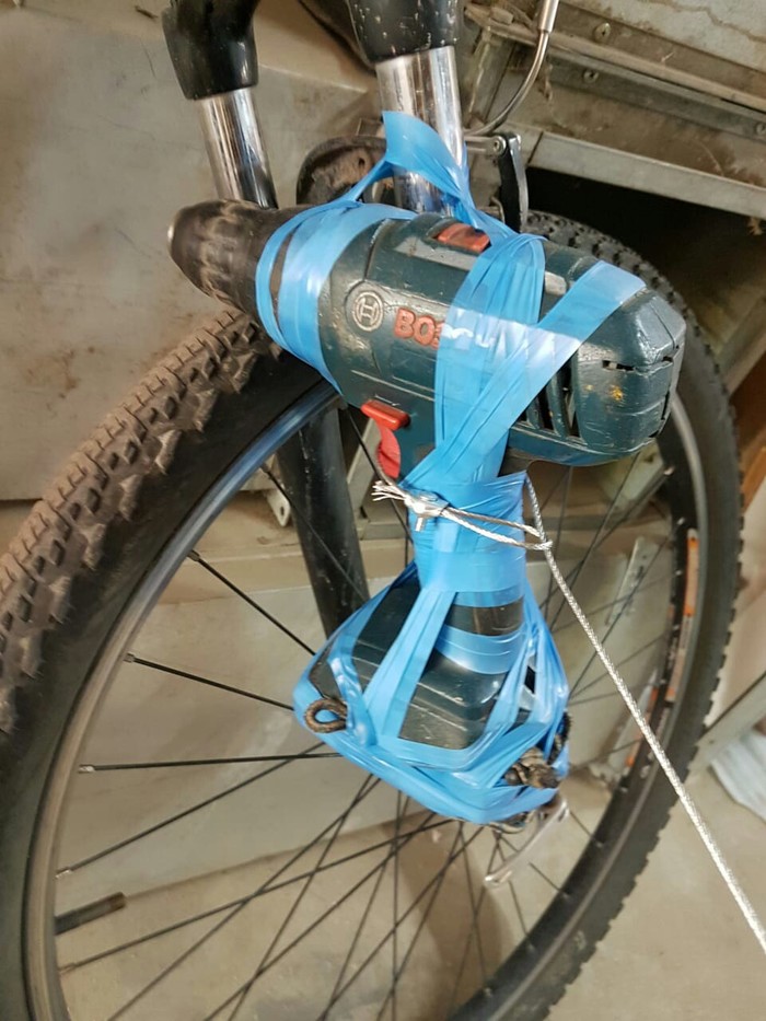 Bicycle - My, A bike, Screwdriver, Engine, Insulating tape, Video