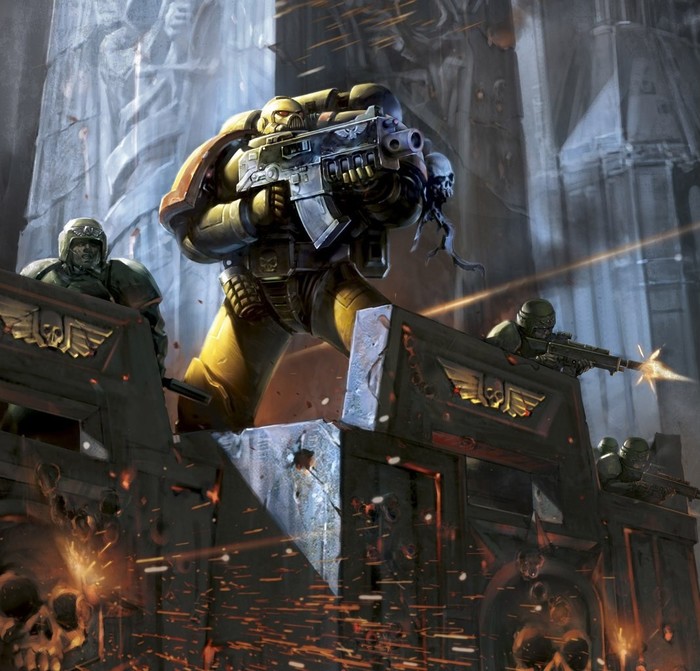 Stop standing! Shoot already. - Warhammer 40k, Warhammer, Space Marine, Imperial guard