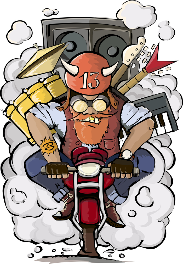 For gases! - My, Bikers, Rock'n'roll, Digital drawing, Illustrations, Art, Travels, Beard, Drawing, Motorcyclists