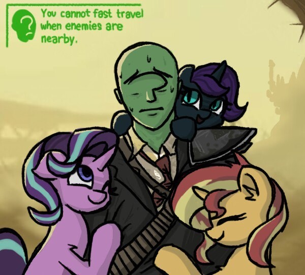    ,    My Little Pony, Fallout, , Sunset Shimmer, Starlight Glimmer, Anon, Original Character, Nyx