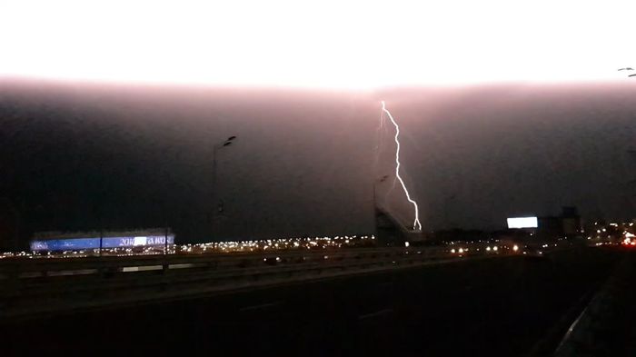 Thunderstorm over Rostov-Arena - My, Thunderstorm, Rostov-on-Don, Rostov-Arena, Lightning