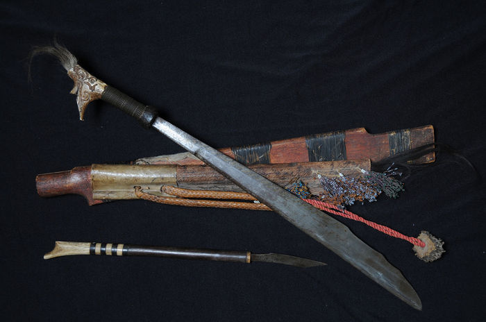 Mandau - the weapon of hunters for human heads. - Weapon, Steel arms, Borneo, , , Machete, Longpost