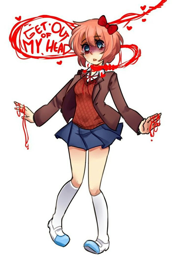 Сайори - Визуальная новелла, Anime Art, Doki Doki Literature Club!, Sayori, Doki Doki Literature Club