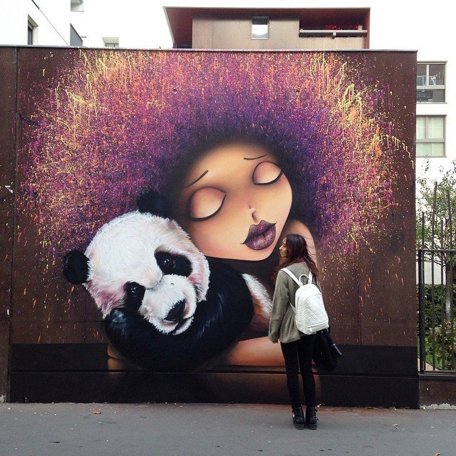 beautiful and bright - Street art, Graffiti, Art, Art, Interesting, Panda, Girls, Creation