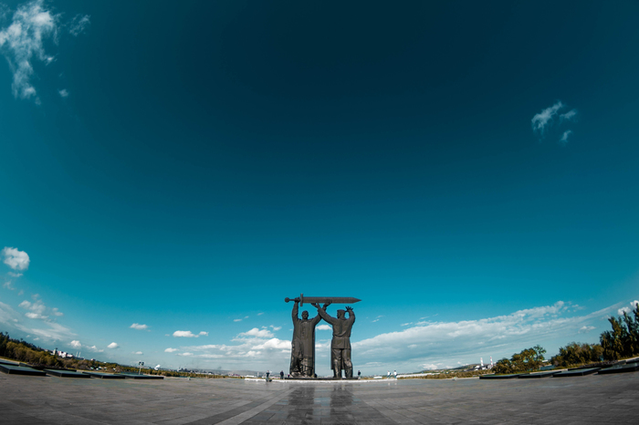Rear - front - My, Rear, Magnitogorsk, Monument, Sky
