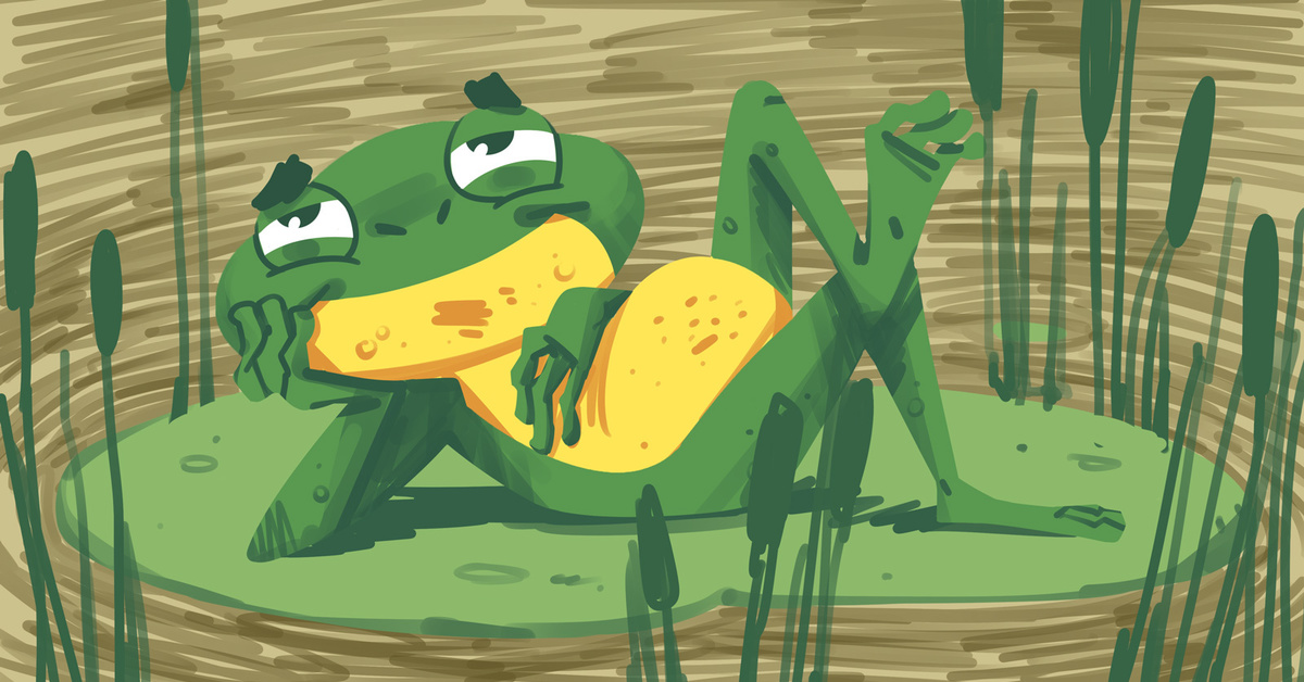 На чем сидит лягушка в болоте