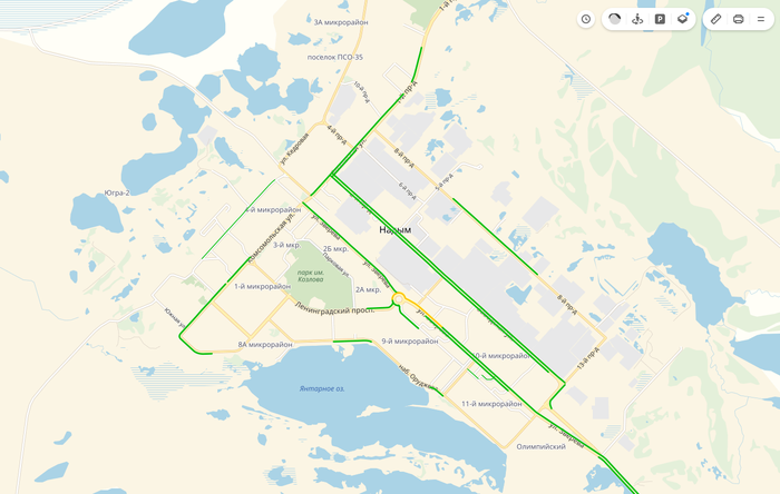 В Надыме сегодня пробочно