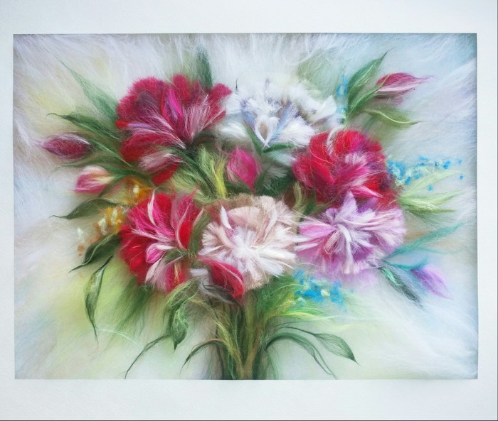 Wool watercolor. - My, Dry felting, Wallow, Wool painting, Handmade, With your own hands, Needlework without process