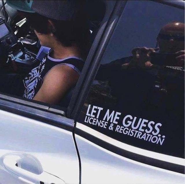 Let me guess - a driver's license and a license plate? - Inscription, US police, USA